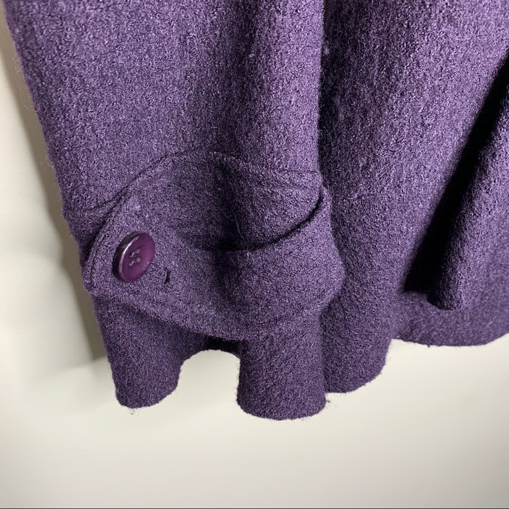 CUPIO Purple Boiled Wool Ruffle Jacket Medium - Picture 7 of 8